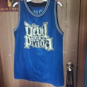 The Devil Wears Prada Jersey Blue Distressed Tank